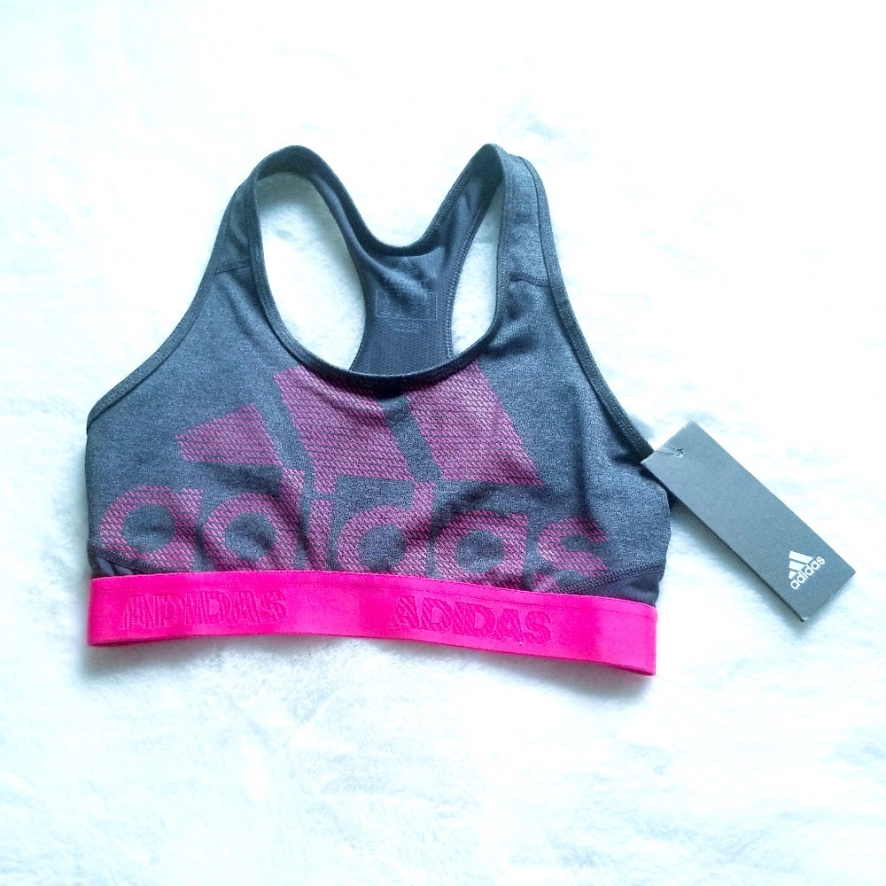 NEW Adidas Don't Rest AlphaSkin Logo Sports Bra - Picture 3 of 7